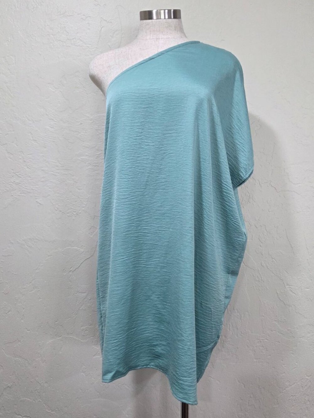 Textured Satin One Shoulder Dress